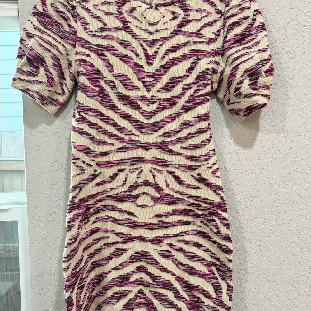 Free People Cream and Purple Patterned Dress